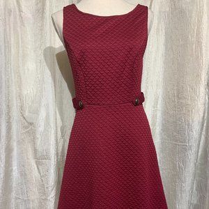 ModCloth Women's Small Burgundy Textured Sleeveless A-Line Dress